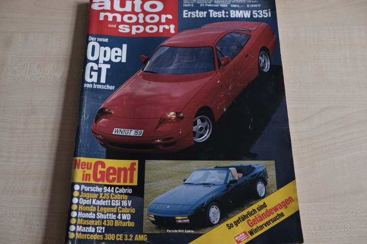 Deckblatt Auto Motor und Sport (05/1988)